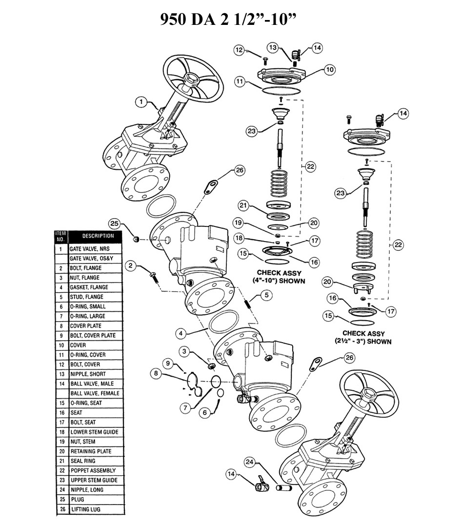 Schematic for Wilkins 950DA 2 1/2" - 10"